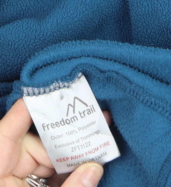 Freedom Trail Men's Blue Fleece 1/4 Zip Pullover Sweatshirt L