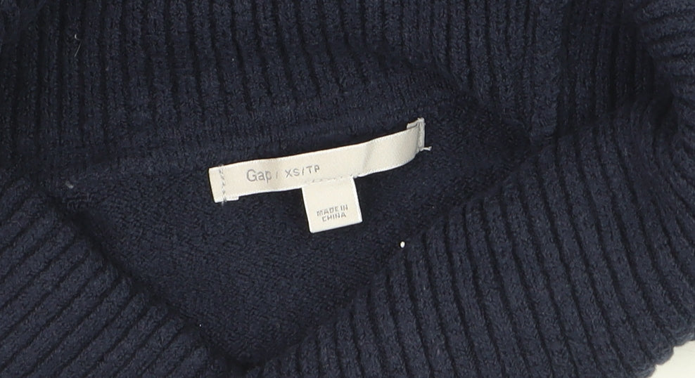 Gap Women's Blue Cowl Neck Knit Jumper XS Long Sleeve