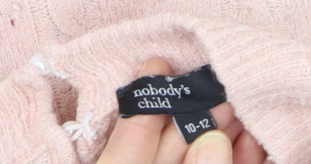 Nobody's Child Women's Pink Crew Neck Knit Jumper Size 10-12