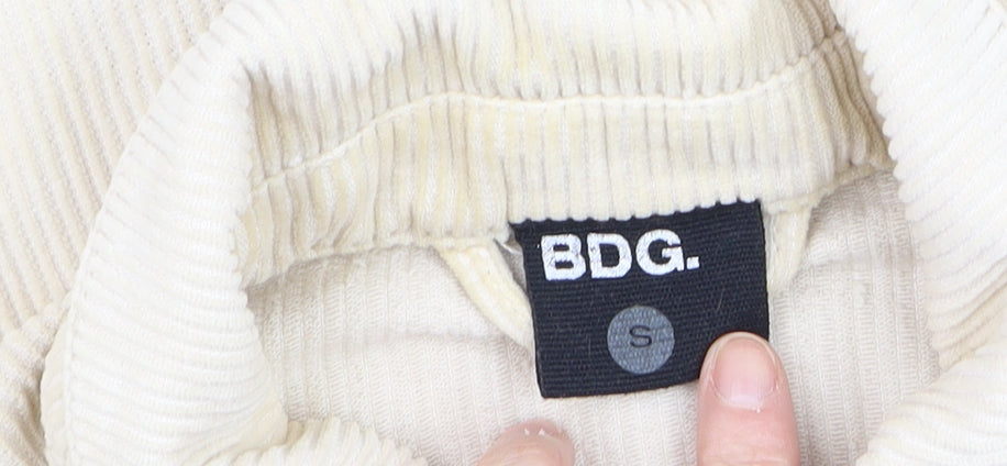 BDG Men's Beige Corduroy Button Jacket Small Regular Fit