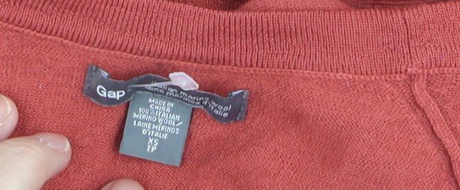 Gap Women’s Brown 100% Merino Wool Cardigan XS V-Neck Long Sleeve