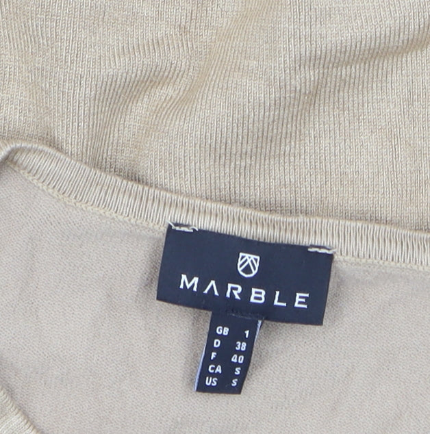 Marble Women Beige Pullover Jumper Size 10 Long Sleeve Knit