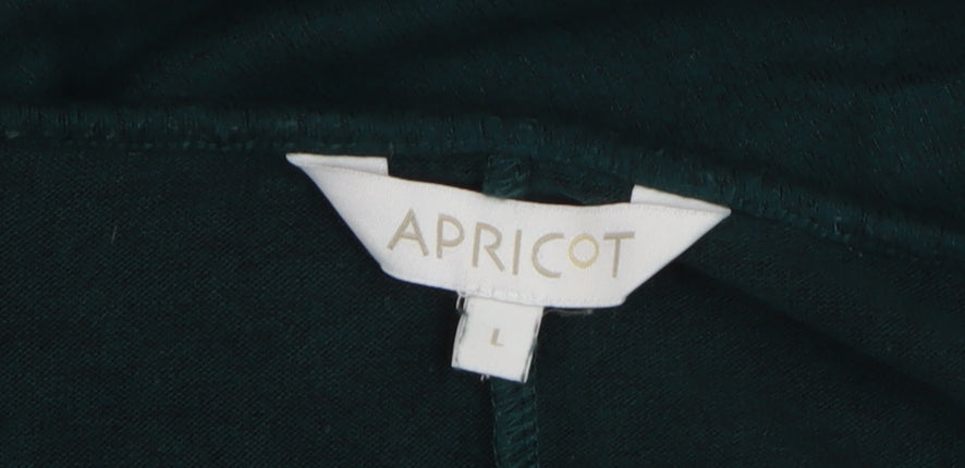 Apricot Women Green V-Neck Relaxed Jersey T-Shirt Size L
