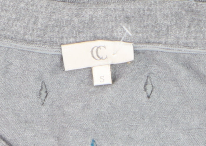 Country Casuals Women’s Grey Argyle 3/4 Sleeve Pullover Jumper Size S