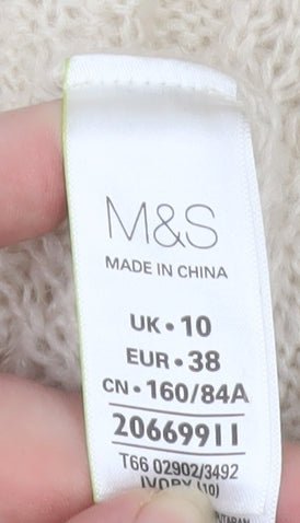 Marks & Spencer Women’s Ivory Cable Knit Long Sleeve Cardigan Size 10