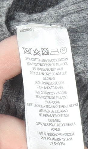 French Connection Women's Grey V-Neck Knit Top XS