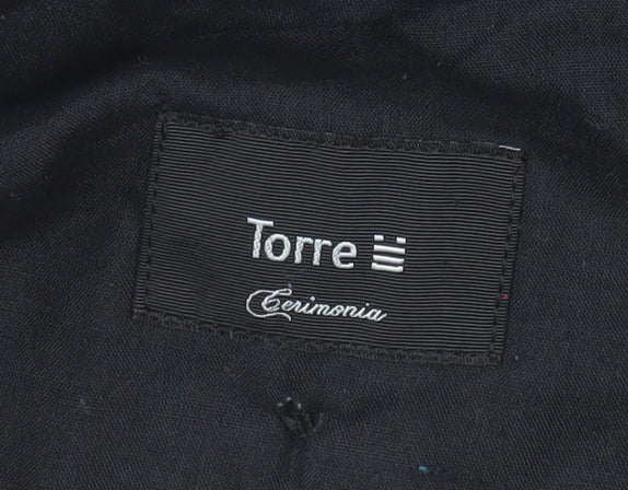 Torre Men’s Grey Wool Blend Pleated Dress Trousers Size 60S