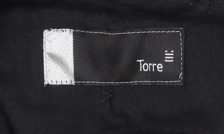 Torre Men's Grey 48R Regular Fit Wool Blend Pleated Dress Trousers