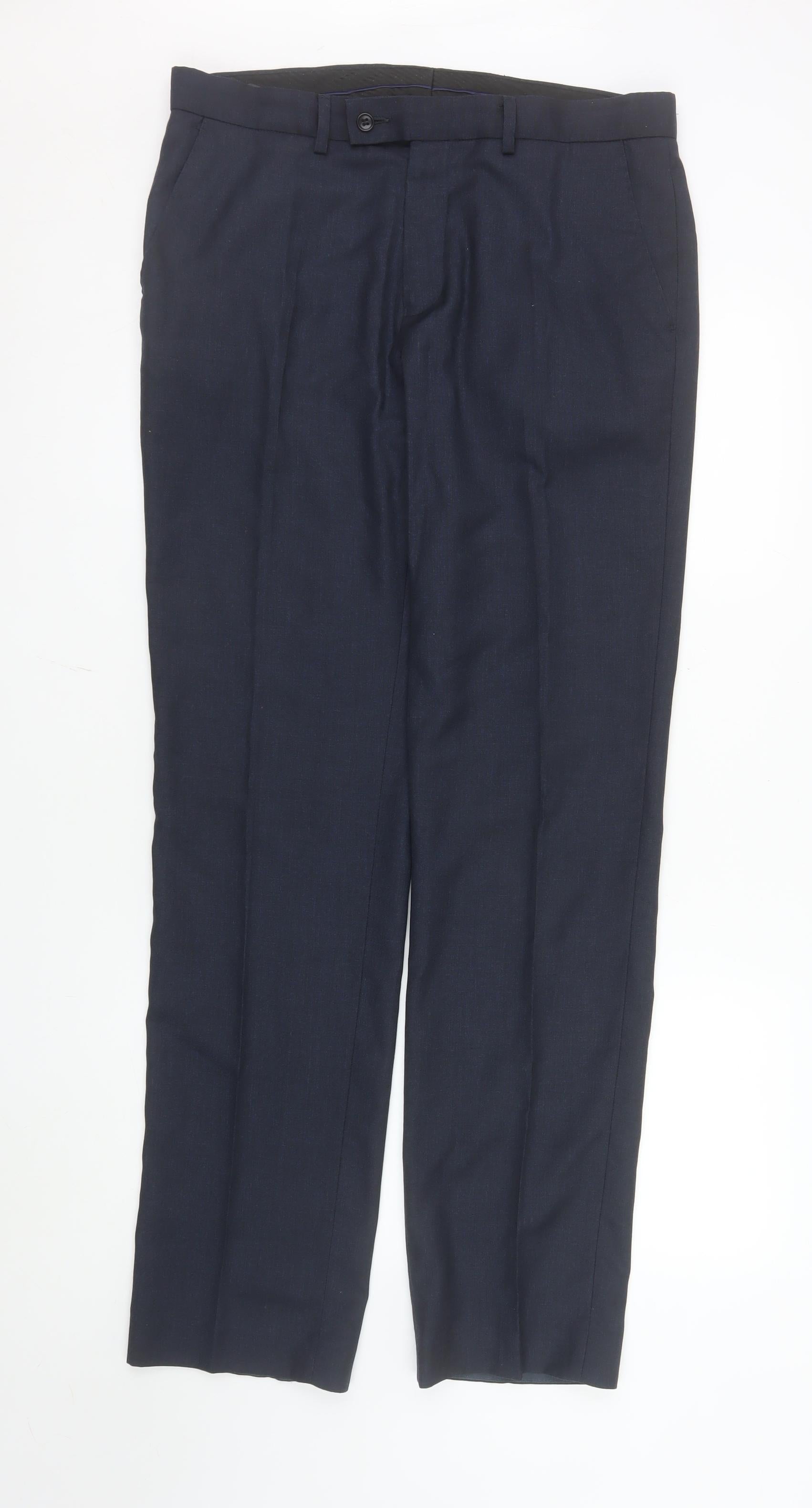 george dress pants George Men's Blue Dress Trousers 34W 33L Regular Fit Formal Pants – Prewornwholesale