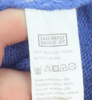 Marks & Spencer Men's Blue Cable-Knit Crew Neck Jumper S