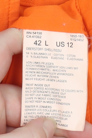 Bogner Women’s Orange Cotton Blend Biker Jacket Size 14