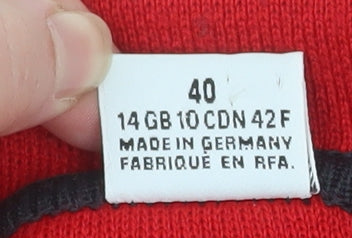 Lucia Women's Red Wool Open Front Cardigan Size 14