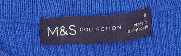 Marks and Spencer Women Blue Size 8 Sleeveless Knit Tank Top