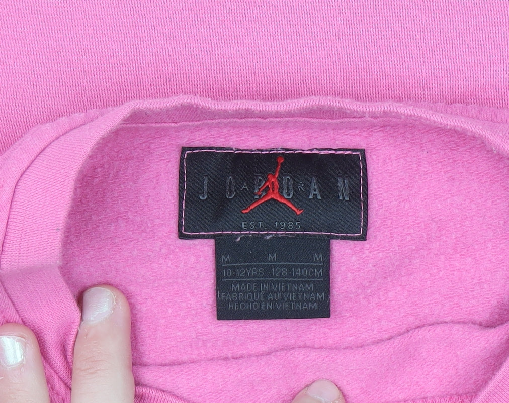 Jordan Girls Pink Crew Neck Pullover Sweatshirt 10-12 Years