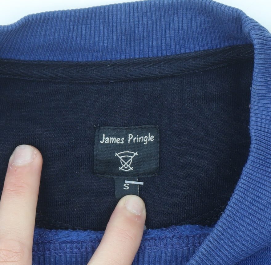 James Pringle Women's Blue Cotton Blend Pullover Sweatshirt Size S