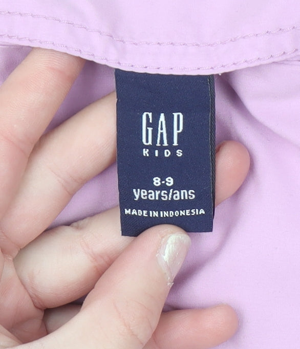 GAP Girls Pink Faux Fur Lined Bodywarmer 8-9 Years Sleeveless Zip Waistcoat