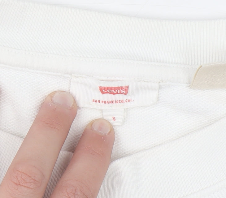 Levi's Women's White Crew Neck Pullover Sweatshirt Size S