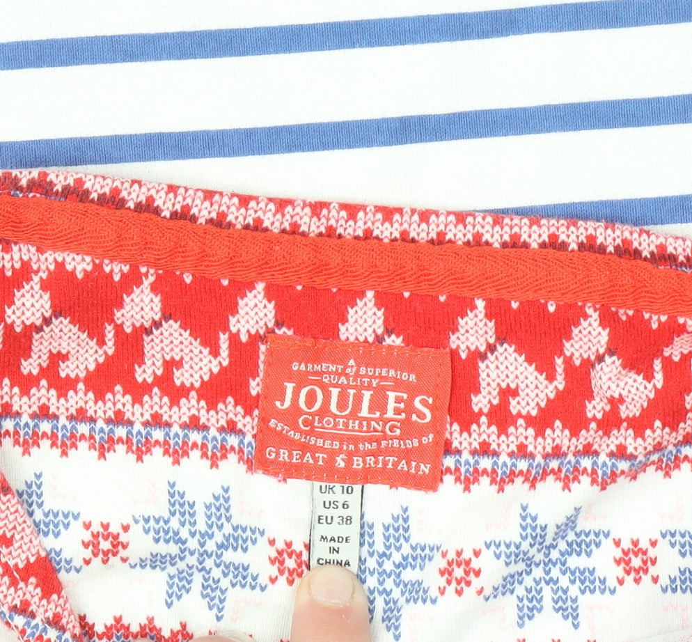 Joules Womens Multicoloured Striped Long Sleeve Cotton Top UK 10