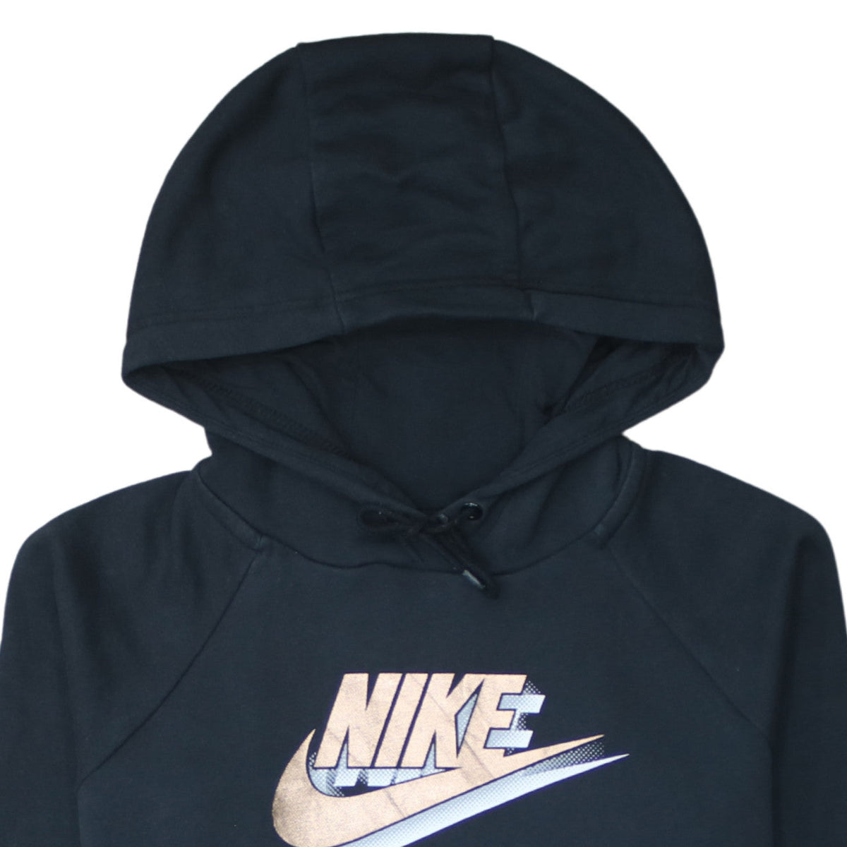 Nike Women’s Black Pullover Hoodie Size S Logo Print Cotton Blend