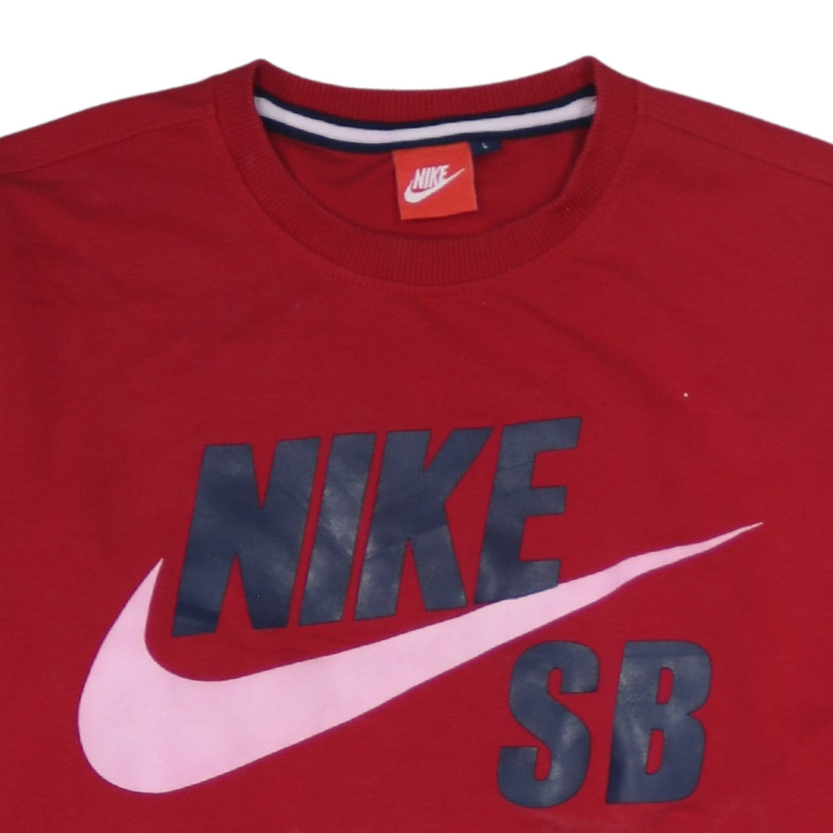 Nike SB Men's Red Logo Crew Neck Pullover Sweatshirt Size L
