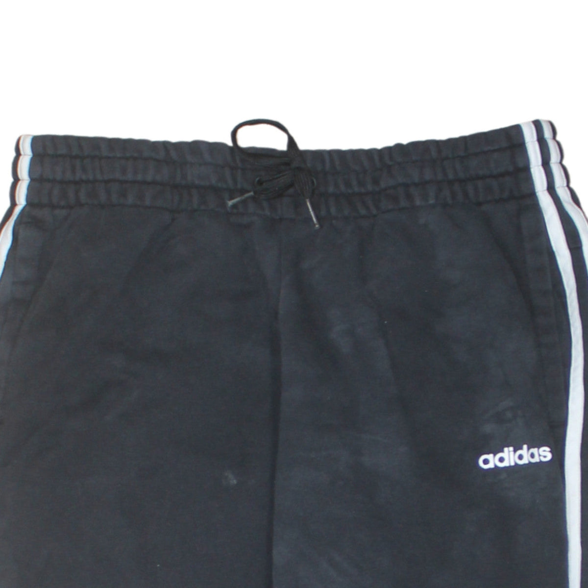adidas Womens Black L Track Pants Elastic Waist Side Stripe Joggers