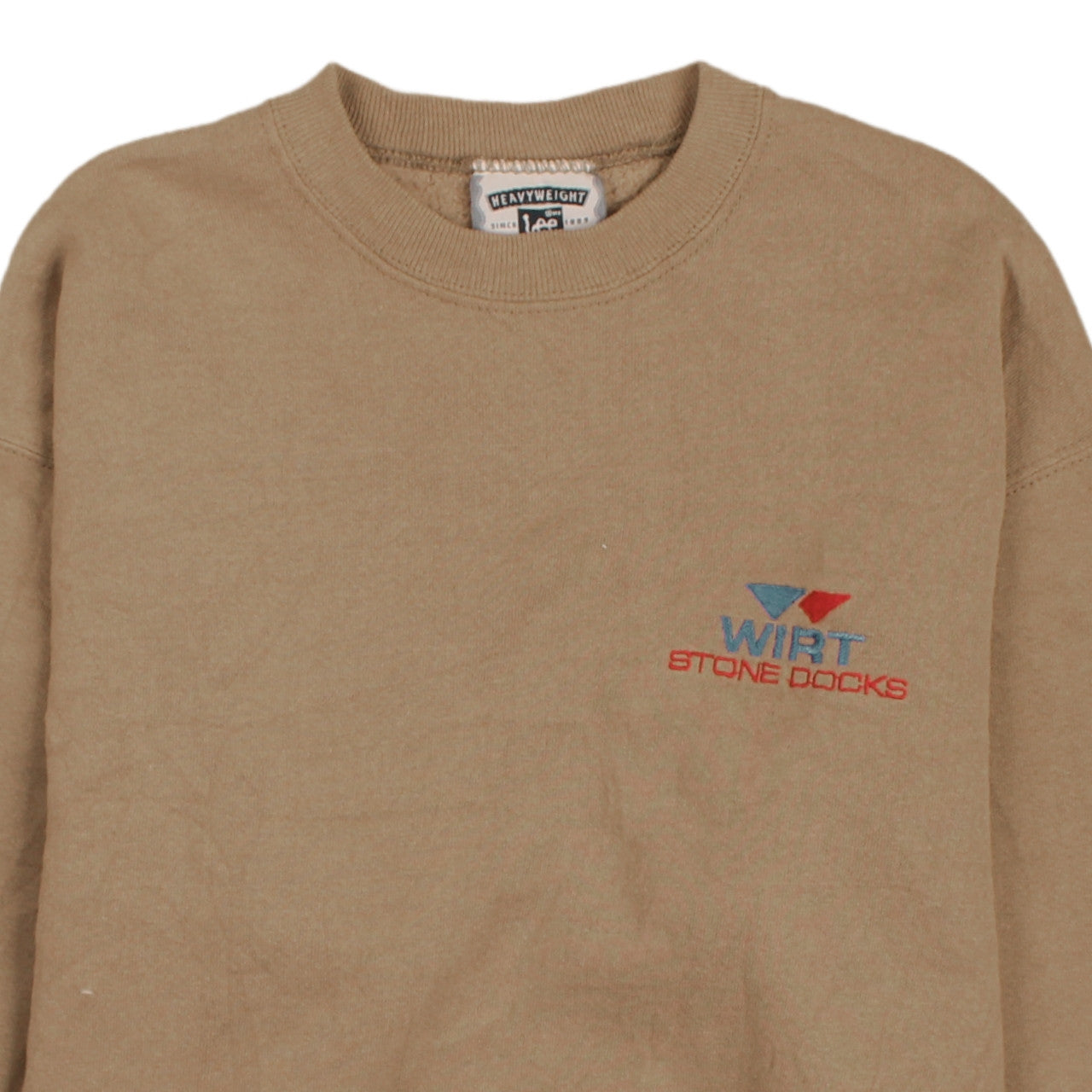 Lee Men's Beige Heavyweight Crew Neck Pullover Sweatshirt M