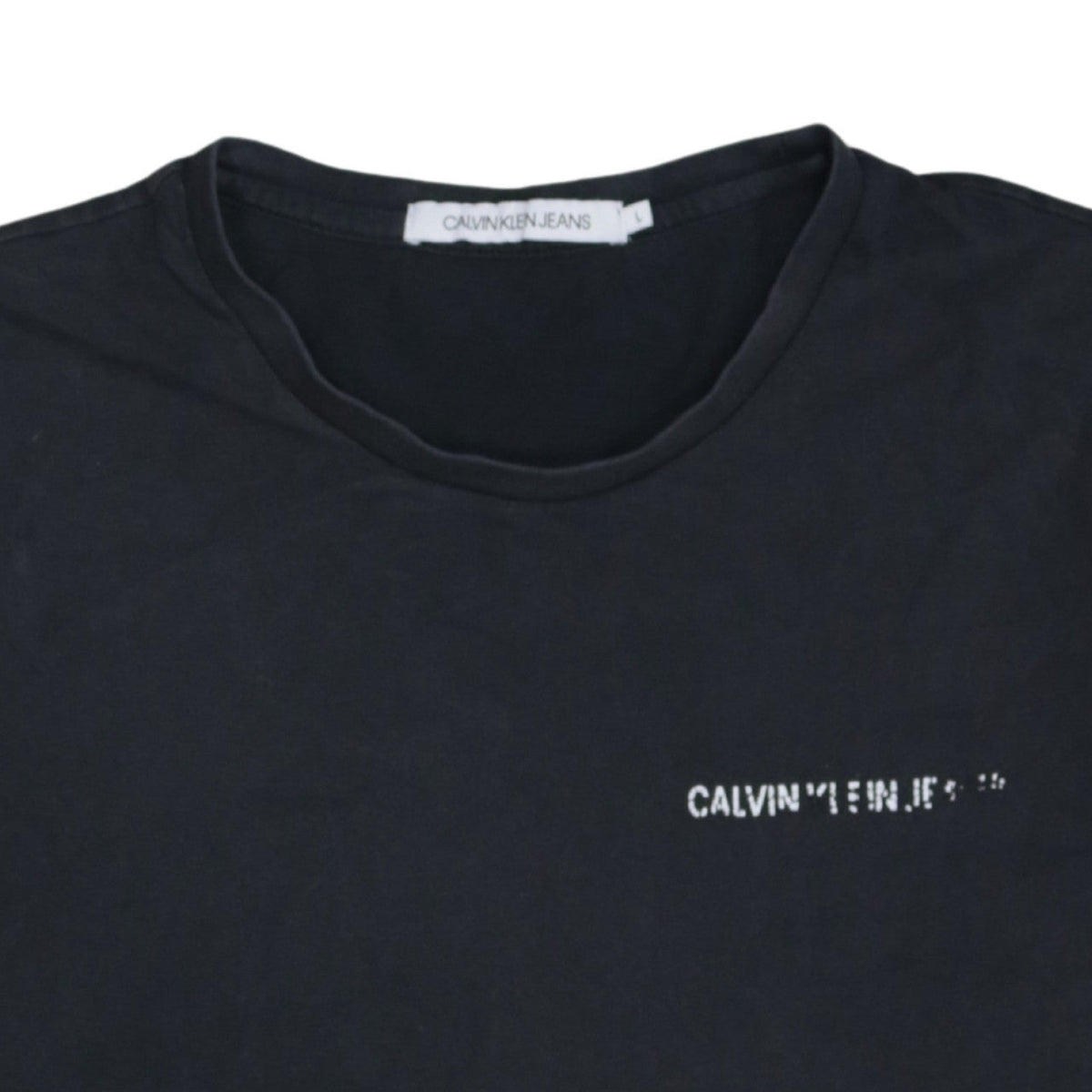 Calvin Klein Jeans Men's Black Logo Cotton T-Shirt Size L