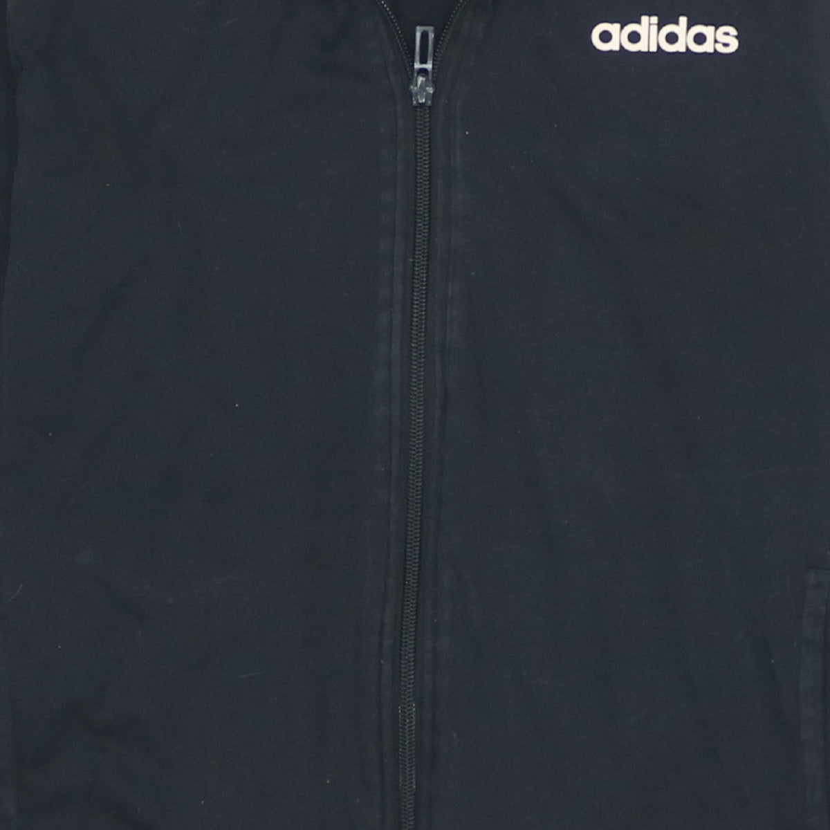 Adidas Men Black Full Zip Sweatshirt S Regular Fit Sports Style