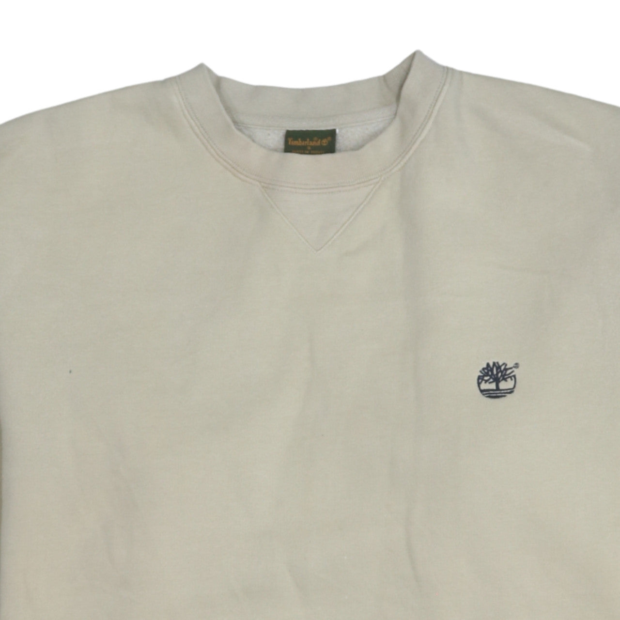 Timberland Men's Beige Embroidered Logo Pullover Sweatshirt S