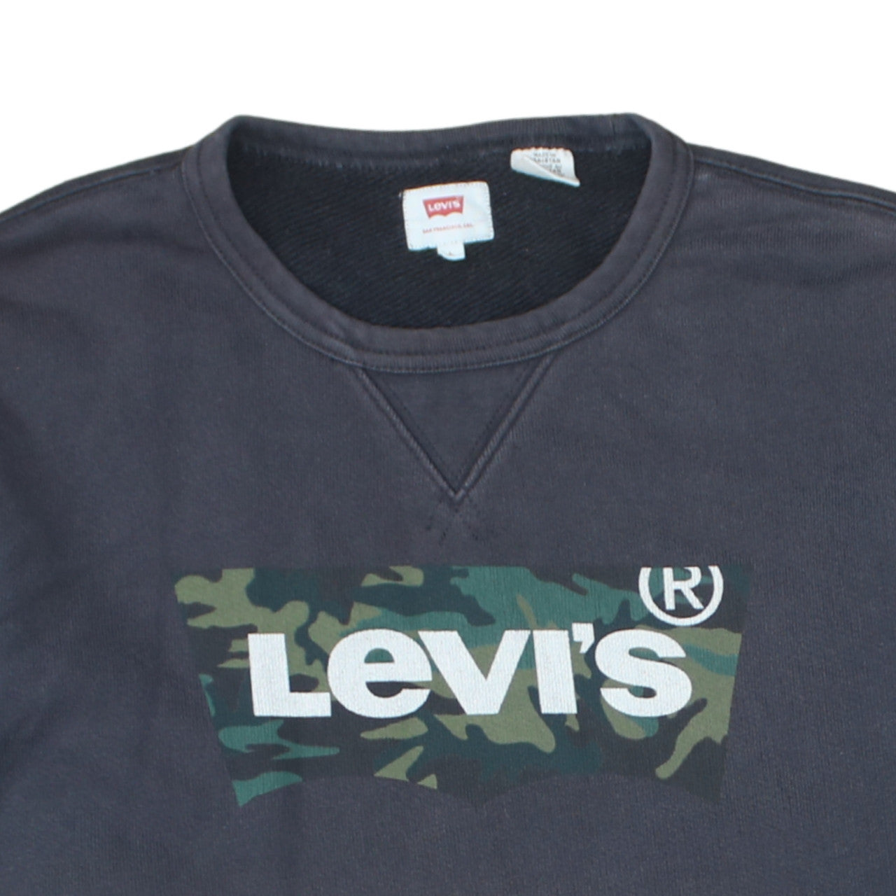 Levi’s Men’s Blue Camouflage Logo Crew Neck Sweatshirt Size L