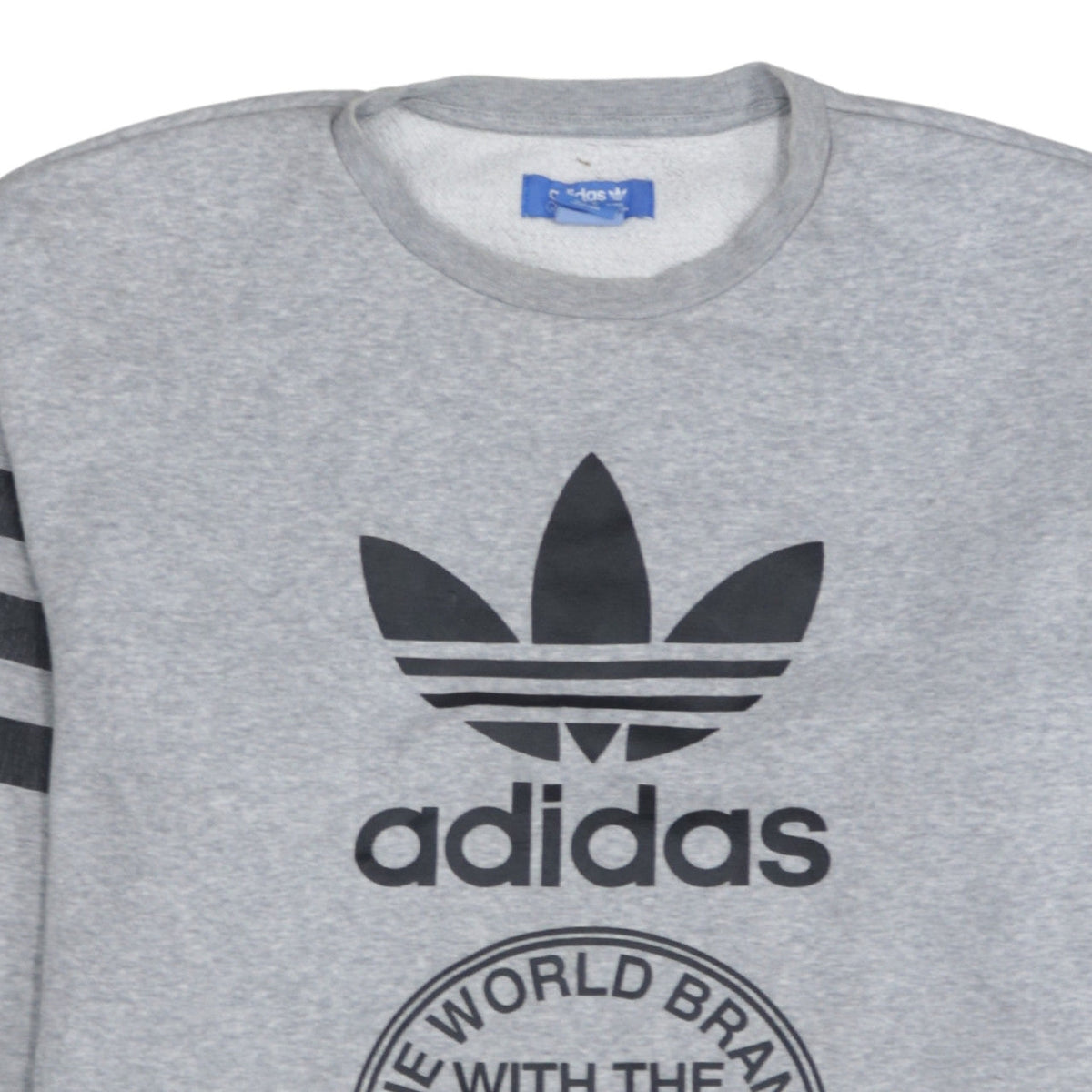 adidas Men's Grey Graphic Logo Pullover Sweatshirt M