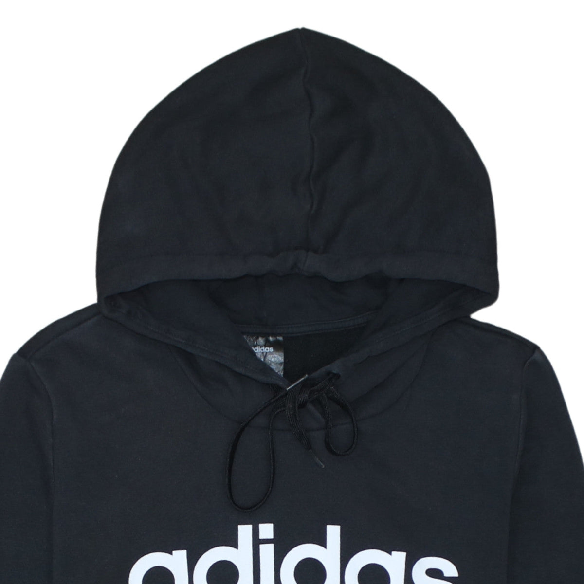 Adidas Womens Black Pullover Hoodie Size M 12-14 Cotton Blend Logo