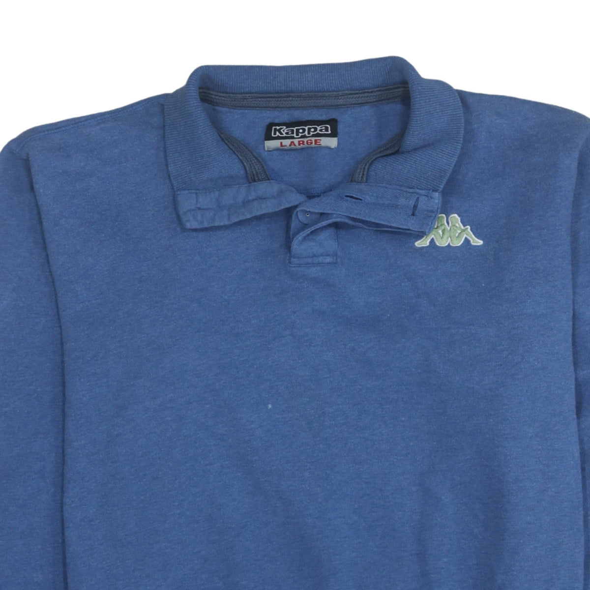 Kappa Men's Blue Collared Henley Sweatshirt Size L