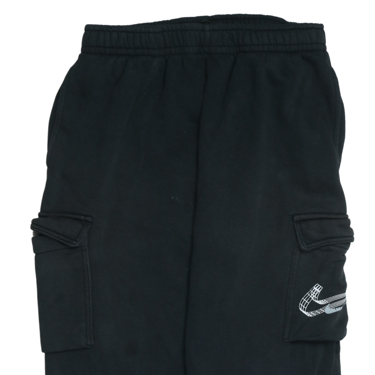 Nike Men's Black Cargo Fleece Joggers Size M Elastic Waist