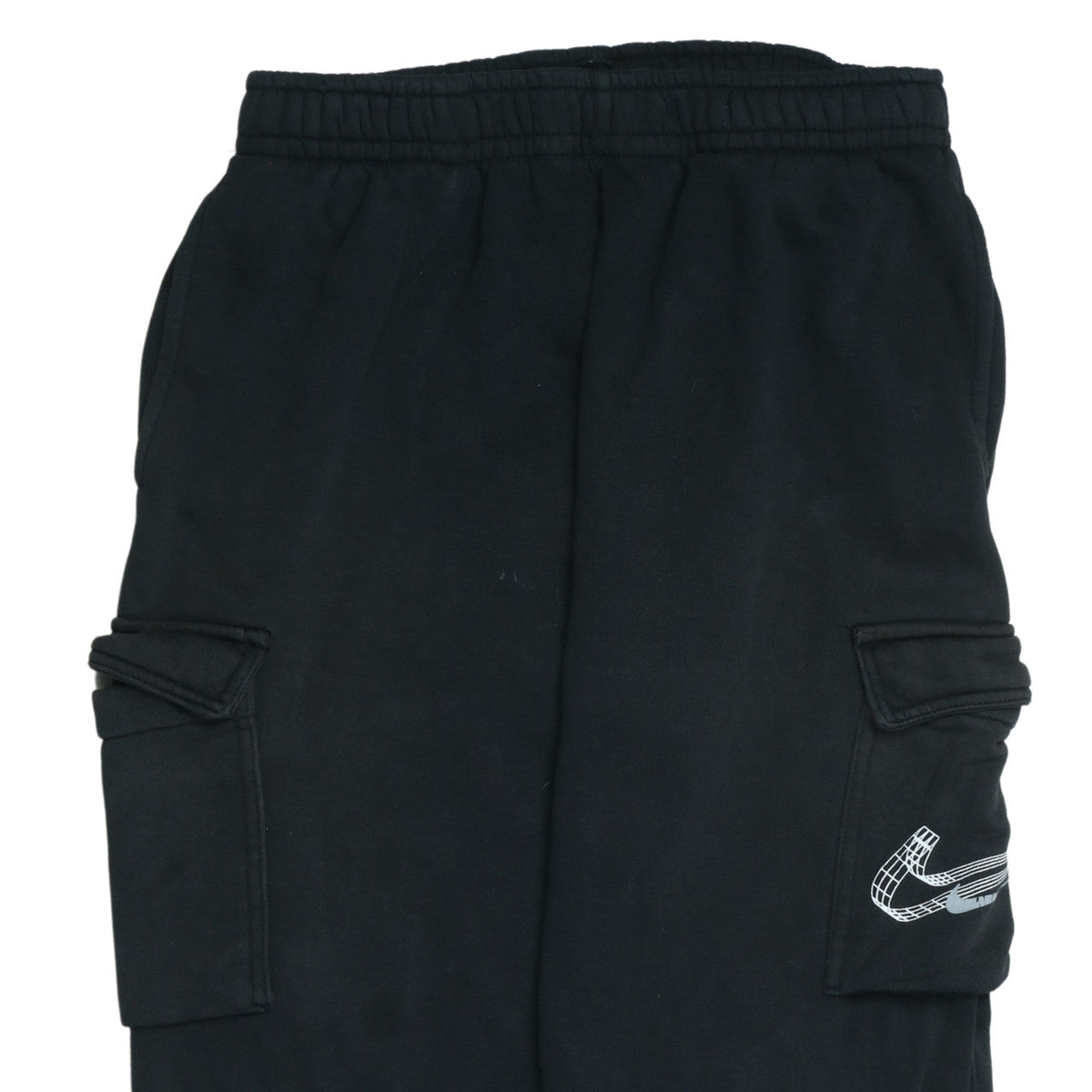 Nike Men's Black Cargo Fleece Joggers Size M Elastic Waist