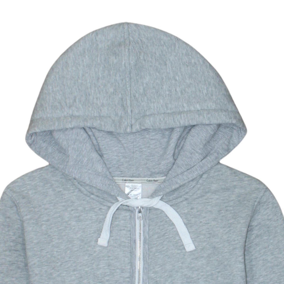 Calvin Klein Women’s Grey Full Zip Hoodie L Soft Cotton Blend