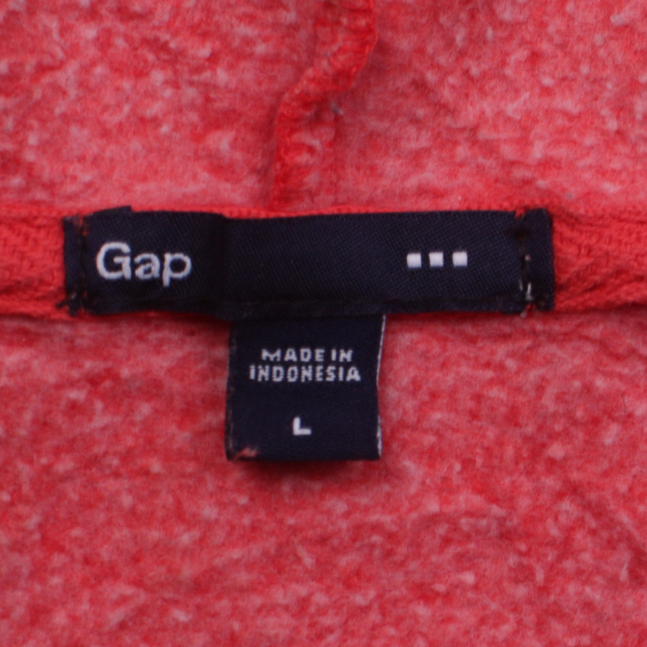 GAP Mens Red Full Zip Logo Hoodie Size L Fleece Sweatshirt