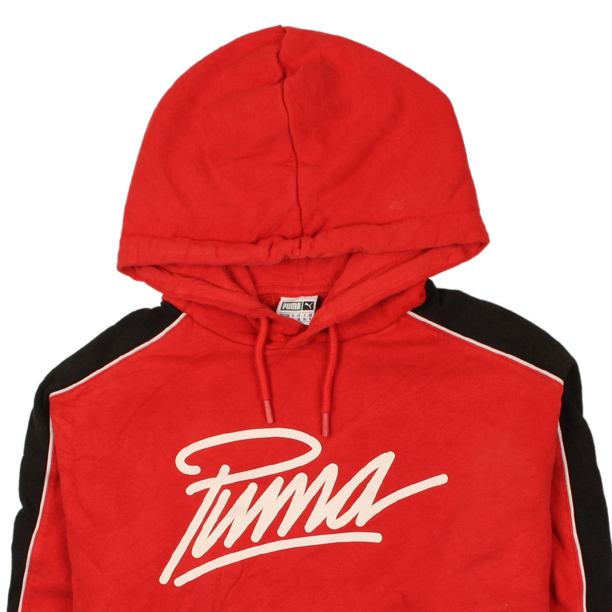 Puma Women's Red Black Logo Pullover Hoodie Size 8 UK