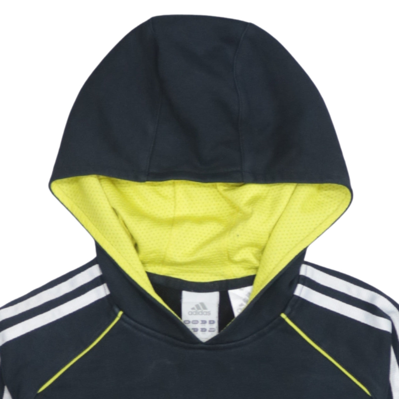 Adidas Boys Black Pullover Hoodie Size 11-12 Years Logo Striped Design