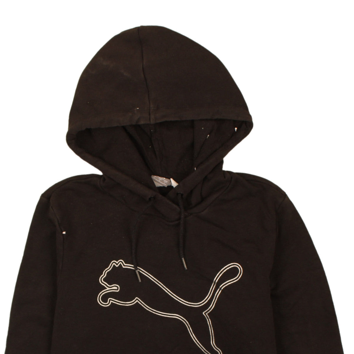 Puma Women's Black Pullover Hoodie L Logo Print Casual Sweatshirt