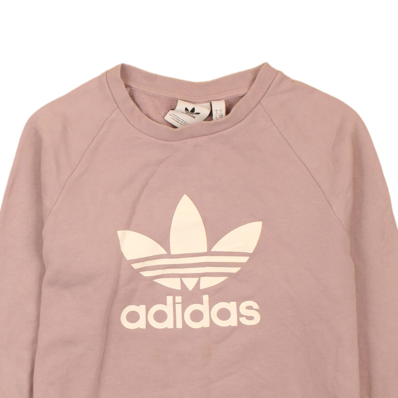 Adidas Womens Pink Sweatshirt Small Logo Crew Neck Pullover