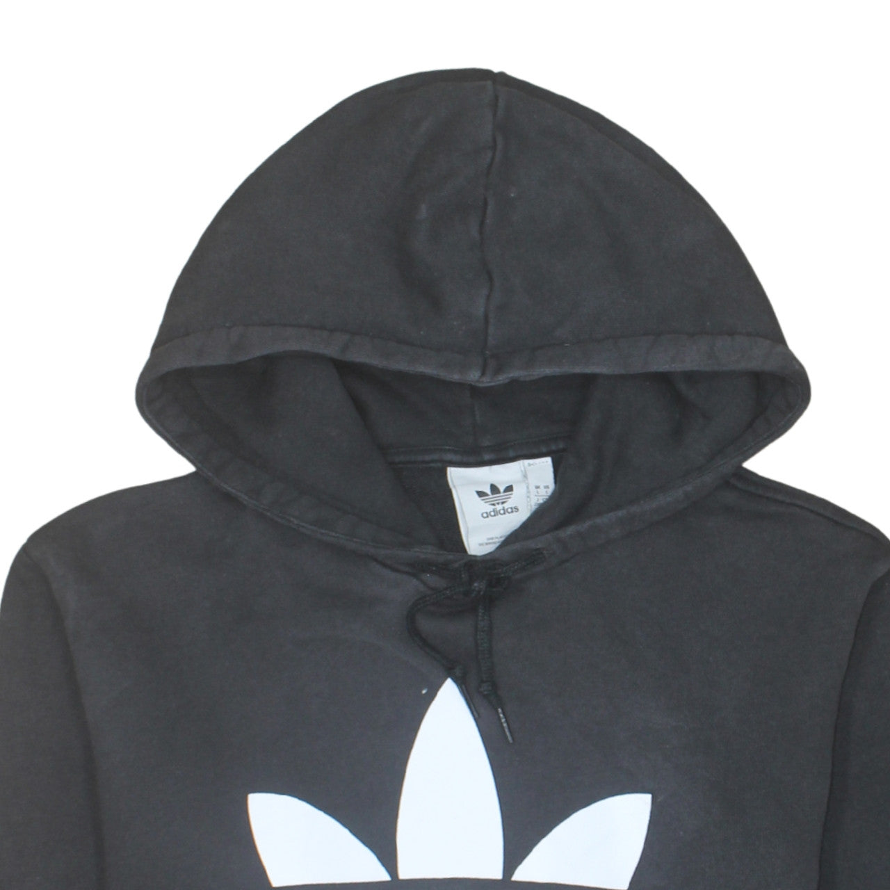 Adidas Men’s Black Pullover Hoodie Size L Logo Fleece Sweatshirt