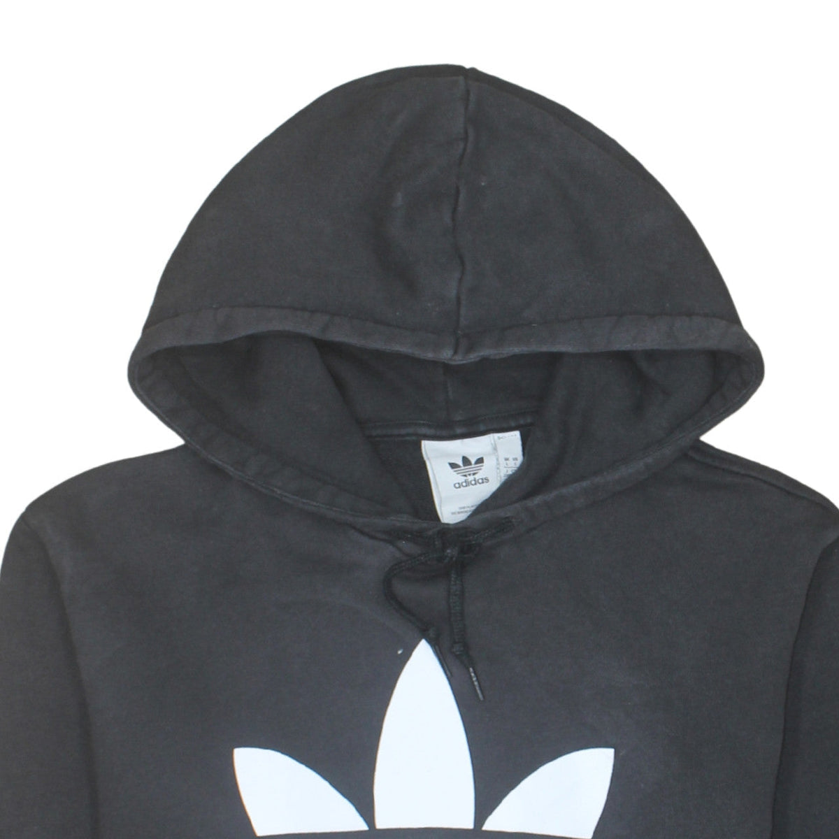 Adidas Men’s Black Pullover Hoodie Size L Logo Fleece Sweatshirt