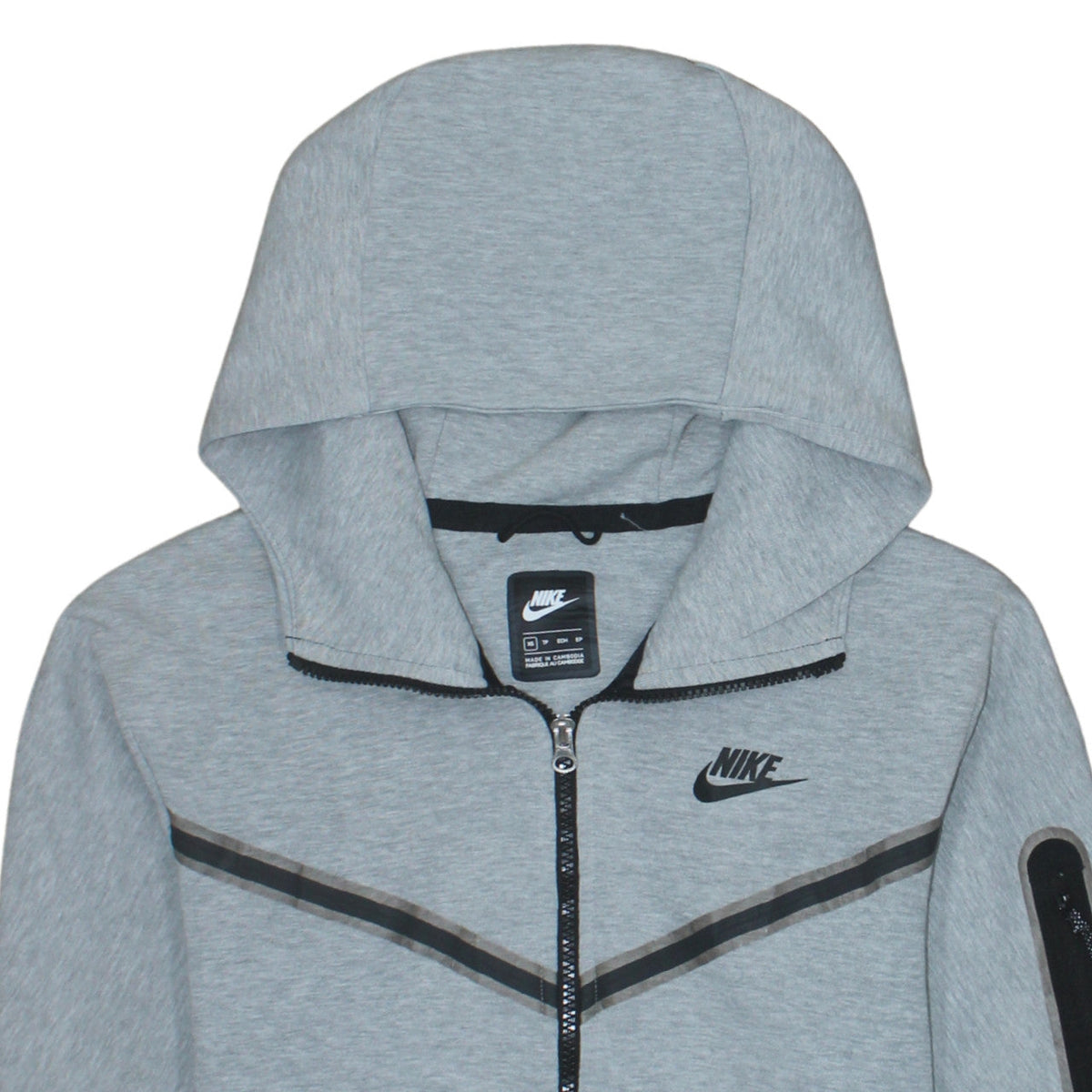 Nike Men's Grey XS Full Zip Hoodie with Logo Accents