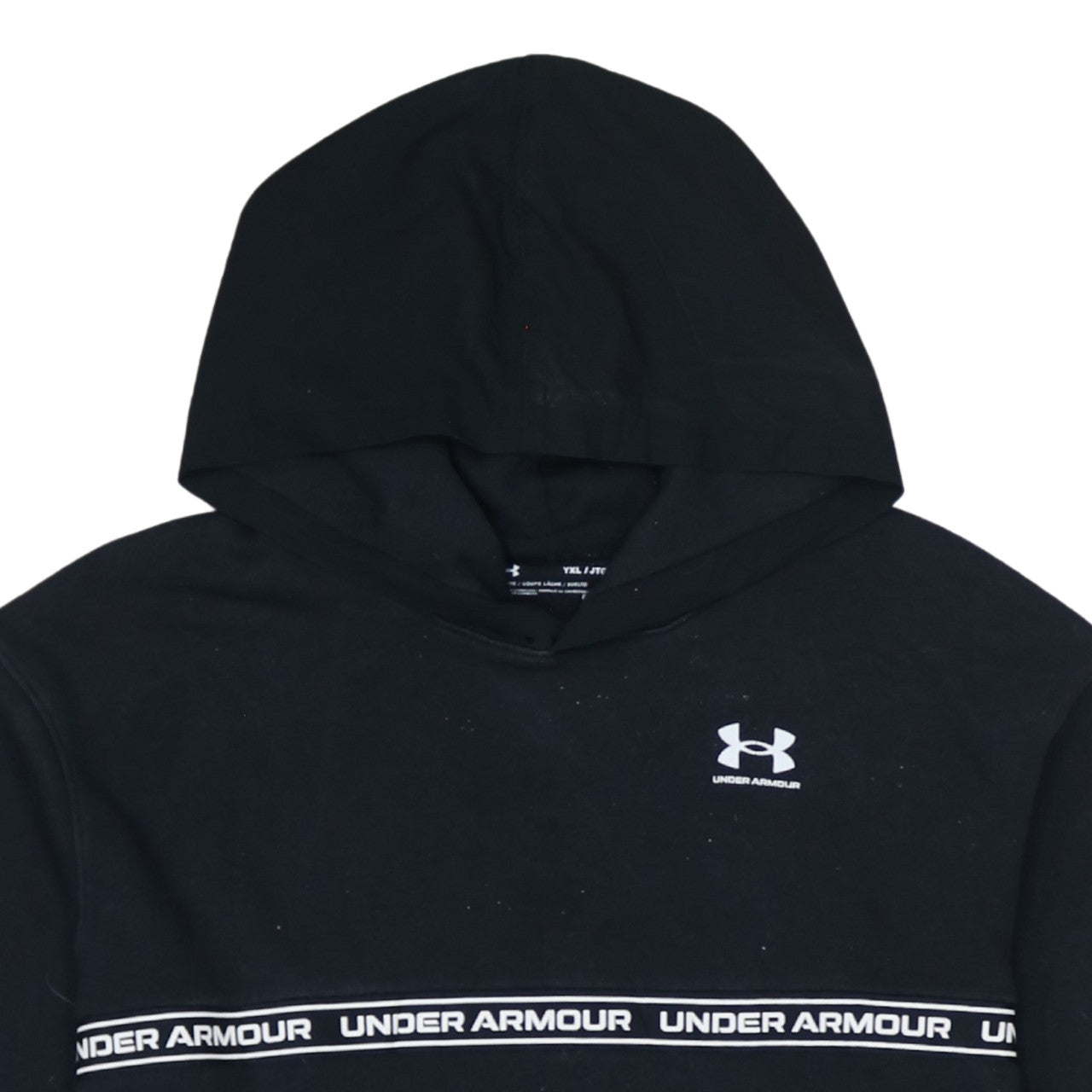 Under Armour Boys Black YXL Pullover Hoodie with Logo Design
