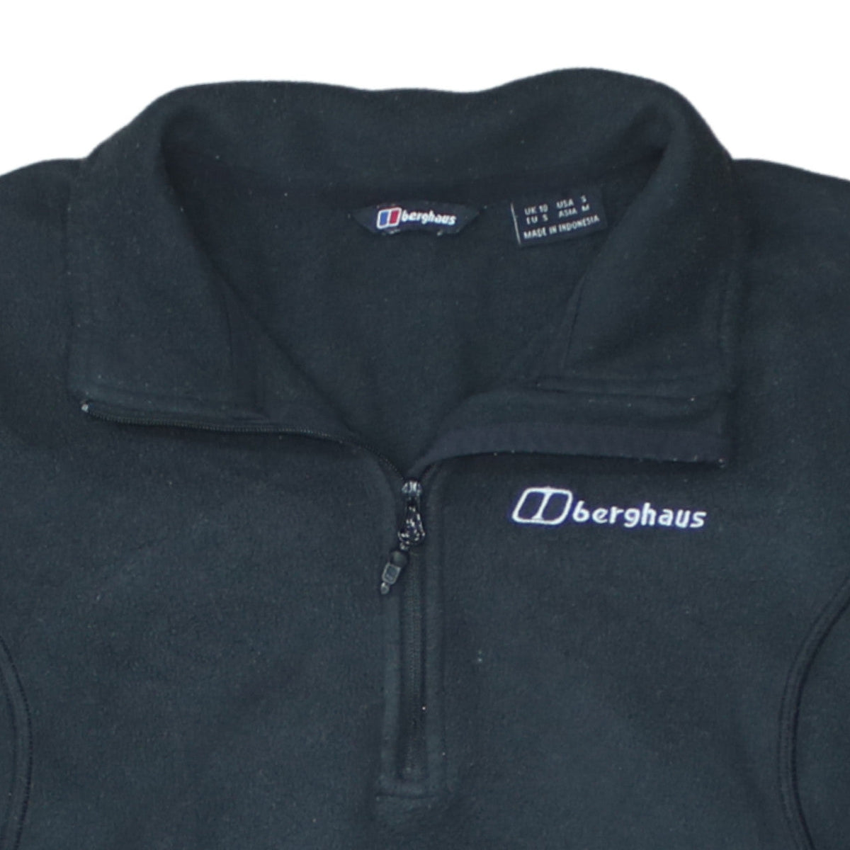 Berghaus Women's Black Fleece 1/4 Zip Pullover Sweatshirt UK 10 S