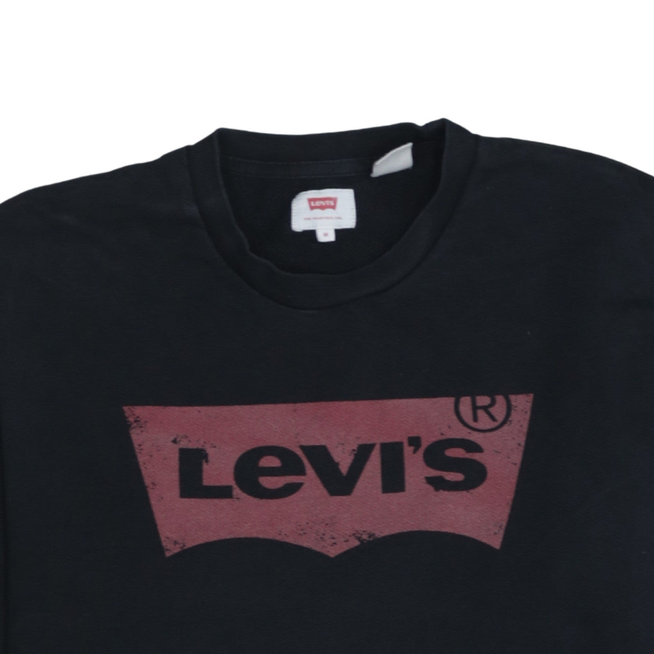 Levi's Men's Black Logo Crew Neck Sweatshirt Size M