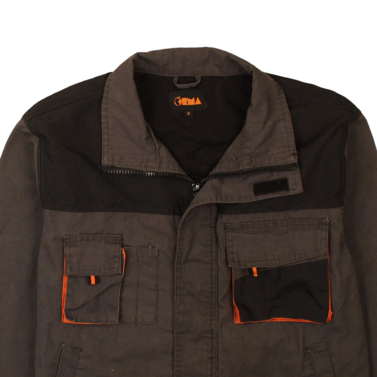 Orma Men's Brown Cotton Workwear Jacket S Full Zip Pockets Outdoor