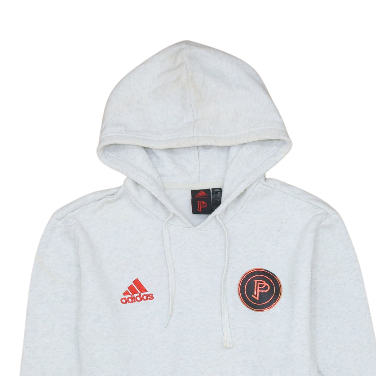 Adidas Men's Grey Pullover Hoodie Size M Sports Fleece Logo