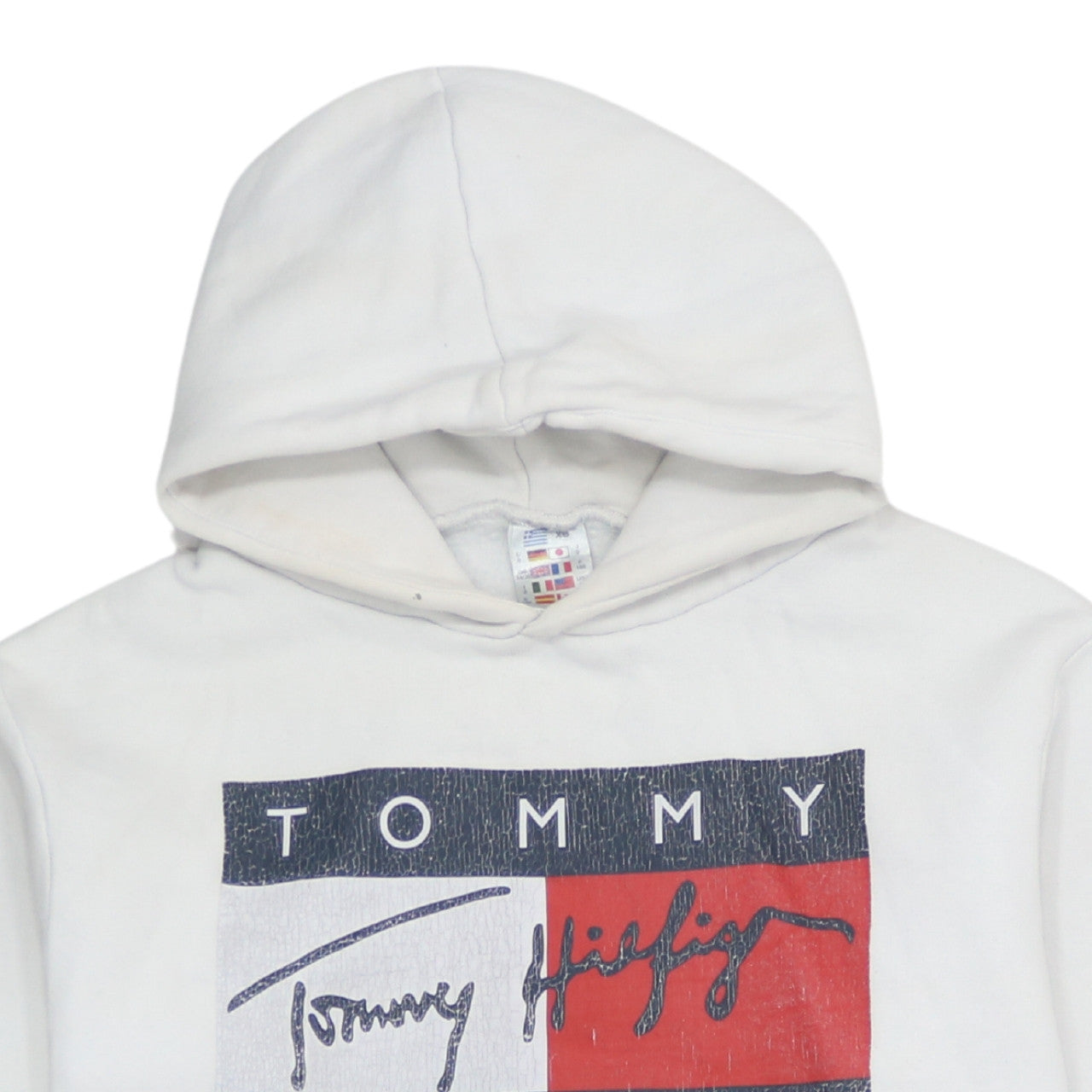 Tommy Hilfiger Men's White XS Pullover Logo Hoodie